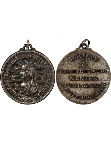 ETS. P. RIVET, ELECTRICITE AUTO, NANTES - MEDAILLE ARGENT - ANNE DE BRETAGNE