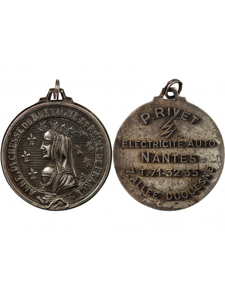 ETS. P. RIVET, ELECTRICITE AUTO, NANTES - MEDAILLE ARGENT - ANNE DE BRETAGNE