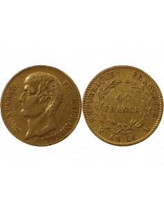 BONAPARTE Ier CONSUL﻿ - 40 FRANCS OR AN XI A PARIS﻿﻿ 2