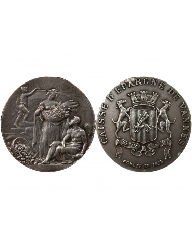 CAISSE D'EPARGNE DE VANNES - JETON ARGENT - POINCON CORNE (après 1879)