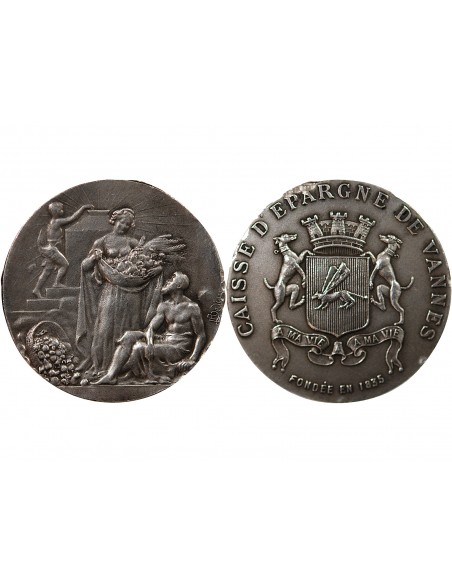 CAISSE D'EPARGNE DE VANNES - JETON ARGENT - POINCON CORNE (après 1879)