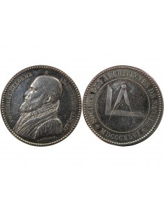 SOCIETE DES ARCHITECTES DE NANTES, PHILIBERT DELORME - JETON ARGENT 1846 - POINCON ABEILLE (1860-1879) 2