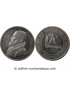 SOCIETE DES ARCHITECTES DE NANTES, PHILIBERT DELORME - JETON ARGENT 1846 - POINCON ABEILLE (1860-1879)