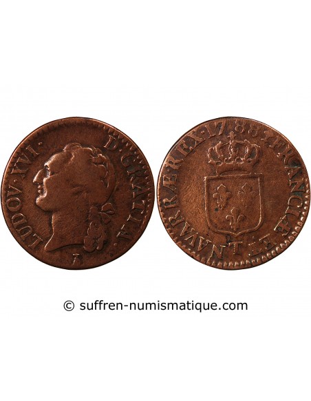 LOUIS XVI - 1/2 SOL 1788 T NANTES