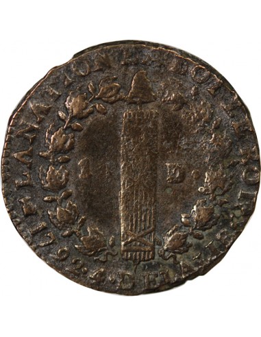 LOUIS XVI, CONSTITUTION - 12 DENIERS 1792 T NANTES