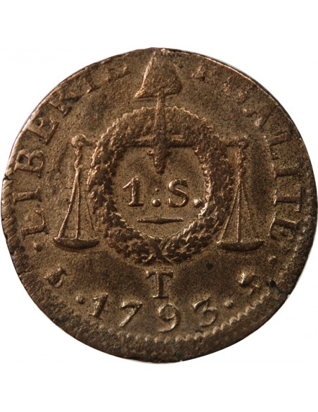 LOUIS XVI, CONSTITUTION - SOL AUX BALANCES - 1793, T NANTES