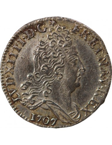 LOUIS XIV﻿ - 10 SOLS AUX INSIGNES 1707 RENNES