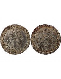 LOUIS XIV﻿ - 10 SOLS AUX INSIGNES 1707 RENNES 2