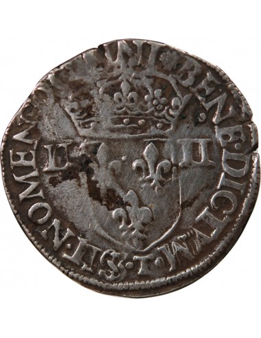 HENRI III - 1/4 ECU ARGENT 1582 T NANTES
