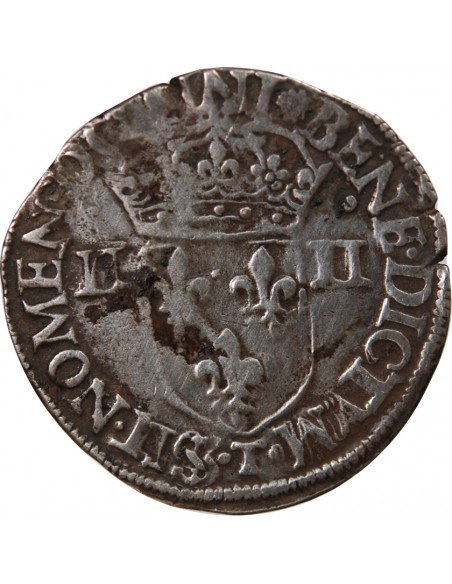 HENRI III - 1/4 ECU ARGENT 1582 T NANTES