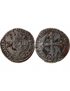 HENRI III - 1/4 ECU ARGENT 1582 T NANTES 2