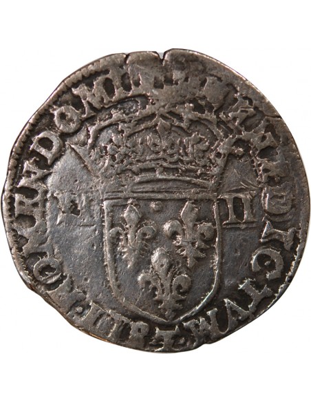 CHARLES X, CARDINAL DE BOURBON - 1/4 ECU ARGENT 1595 T NANTES