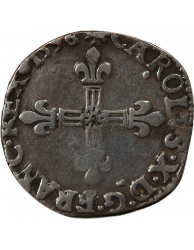 CHARLES X, CARDINAL DE BOURBON - 1/4 ECU ARGENT 1596 99 DINAN