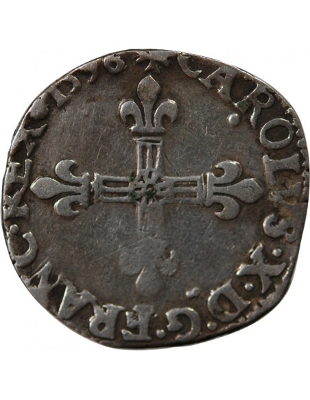 CHARLES X, CARDINAL DE BOURBON - 1/4 ECU ARGENT 1596 99 DINAN