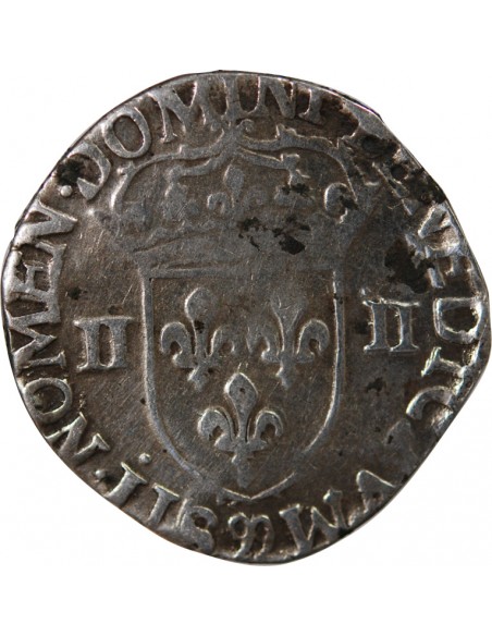 CHARLES X, CARDINAL DE BOURBON - 1/4 ECU ARGENT 1596 99 DINAN