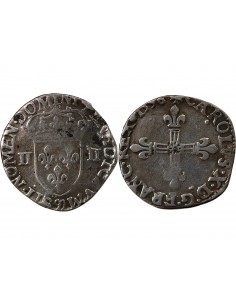 CHARLES X, CARDINAL DE BOURBON - 1/4 ECU ARGENT 1596 99 DINAN 2
