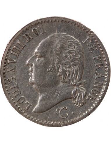 LOUIS XVIII - 1/4 FRANC ARGENT 1817 T NANTES - R2
