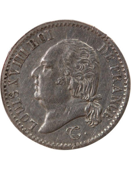 LOUIS XVIII - 1/4 FRANC ARGENT 1817 T NANTES - R2