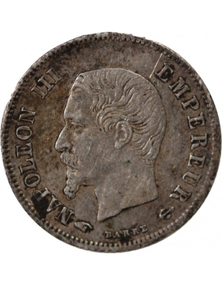 NAPOLEON III, TÊTE NUE - 20 CENTIMES ARGENT 1859 A PARIS