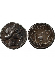 JULES CESAR - DENIER ARGENT - 46 AV JC, AFRIQUE 2