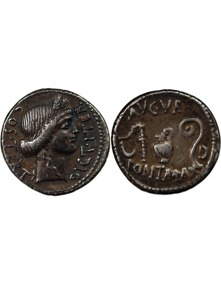 JULES CESAR - DENIER ARGENT - 46 AV JC, AFRIQUE