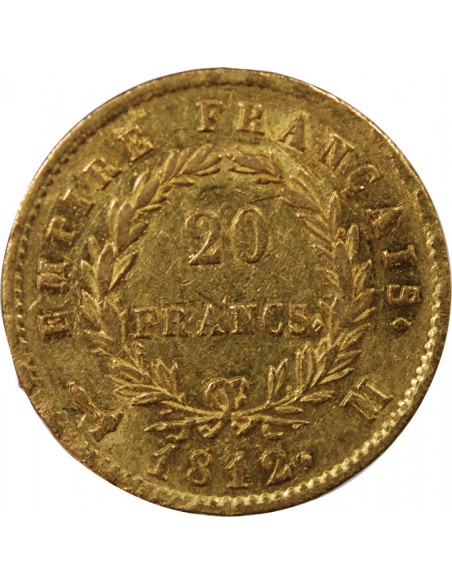 NAPOLEON Ier - 20 FRANCS OR 1812 M TOULOUSE