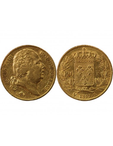 LOUIS XVIII - 20 FRANCS OR 1817 A PARIS