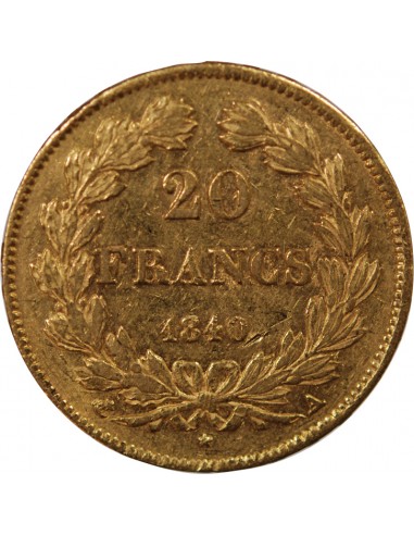 LOUIS PHILIPPE﻿ - 20 FRANCS OR 1840 A PARIS