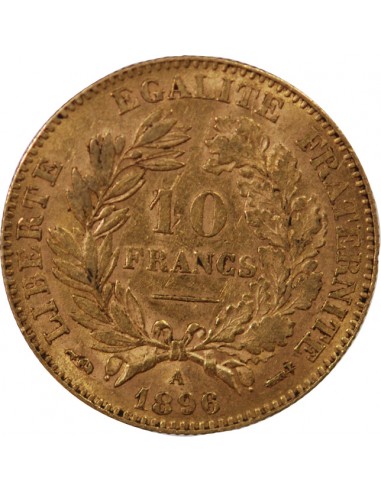 IIIe REPUBLIQUE, CERES ﻿- 10 FRANCS OR 1896 A PARIS﻿