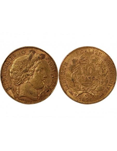 IIIe REPUBLIQUE, CERES ﻿- 10 FRANCS OR 1896 A PARIS﻿