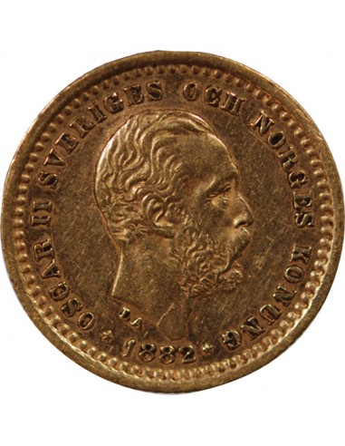 SUÈDE, OSCAR II - 5 KRONOR OR 1882