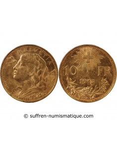 SUISSE, CONFEDERATION HELVETIQUE - 10 FRANCS OR 1913 B
