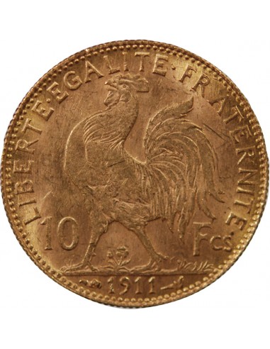 MARIANNE, COQ - 10 FRANCS OR 1911