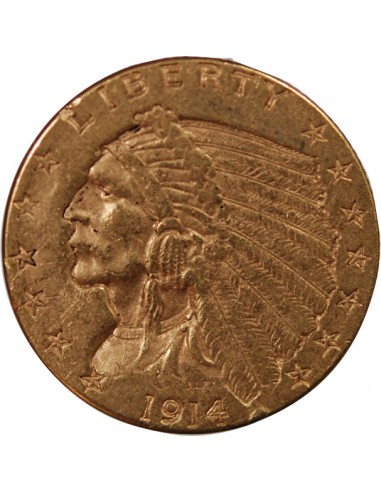USA, INDIEN - 2 1/2 DOLLARS OR 1914 PHILADELPHIE