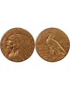 USA, INDIEN - 2 1/2 DOLLARS OR 1914 PHILADELPHIE 2