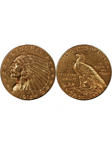 USA, INDIEN - 2 1/2 DOLLARS OR 1915 PHILADELPHIE
