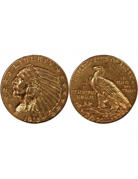 USA, INDIEN - 2 1/2 DOLLARS OR 1915 PHILADELPHIE