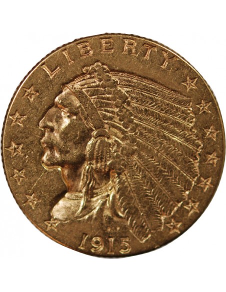 USA, INDIEN - 2 1/2 DOLLARS OR 1915 PHILADELPHIE