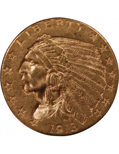 USA, INDIEN - 2 1/2 DOLLARS OR 1913 PHILADELPHIE