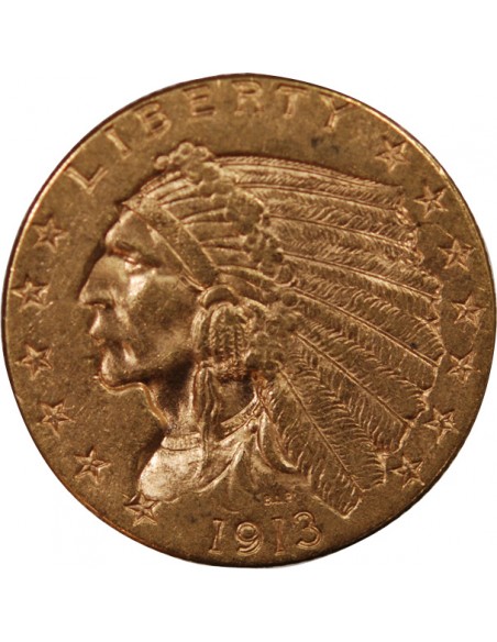 USA, INDIEN - 2 1/2 DOLLARS OR 1913 PHILADELPHIE