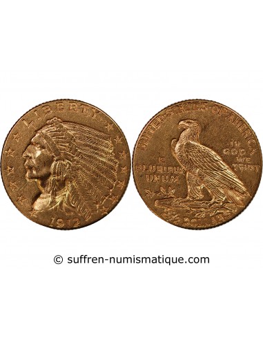 USA, INDIEN - 2 1/2 DOLLARS OR 1912 PHILADELPHIE