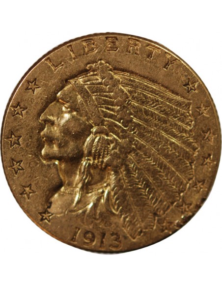 USA, INDIEN - 2 1/2 DOLLARS OR 1913 PHILADELPHIE