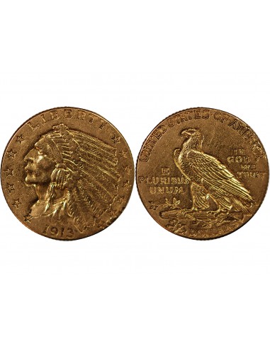 USA, INDIEN - 2 1/2 DOLLARS OR 1913 PHILADELPHIE