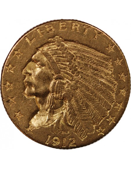 USA, INDIEN - 2 1/2 DOLLARS OR 1912 PHILADELPHIE