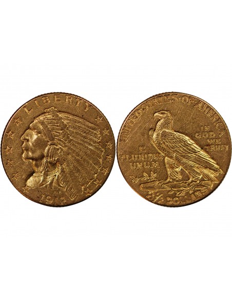 USA, INDIEN - 2 1/2 DOLLARS OR 1912 PHILADELPHIE