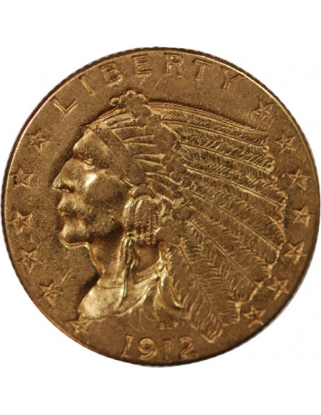 USA, INDIEN - 2 1/2 DOLLARS OR 1912 PHILADELPHIE