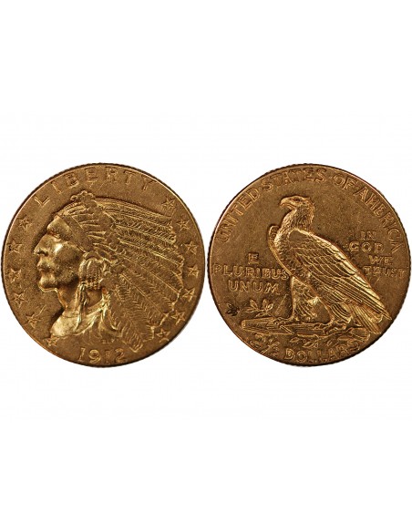 USA, INDIEN - 2 1/2 DOLLARS OR 1912 PHILADELPHIE