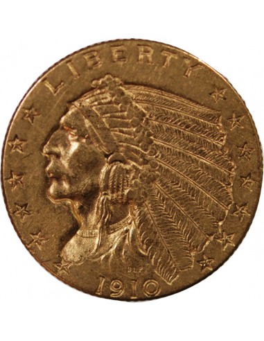 USA, INDIEN - 2 1/2 DOLLARS OR 1910 PHILADELPHIE