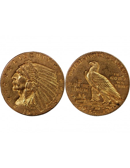 USA, INDIEN - 2 1/2 DOLLARS OR 1911 PHILADELPHIE