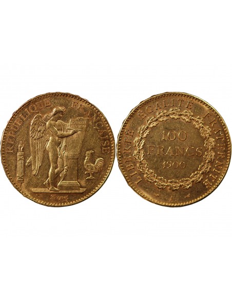 GENIE - 100 FRANCS OR 1900 "Dieu protège la France"﻿